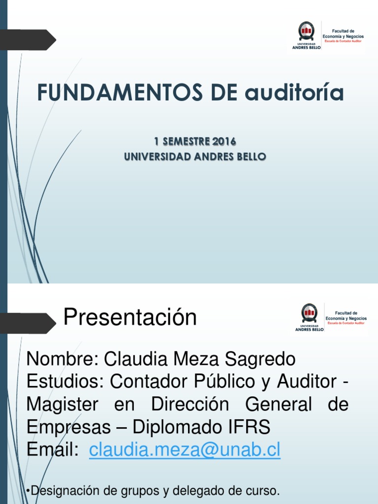 Fundamentos De Auditoría Unab Pdf Auditoría Contralor