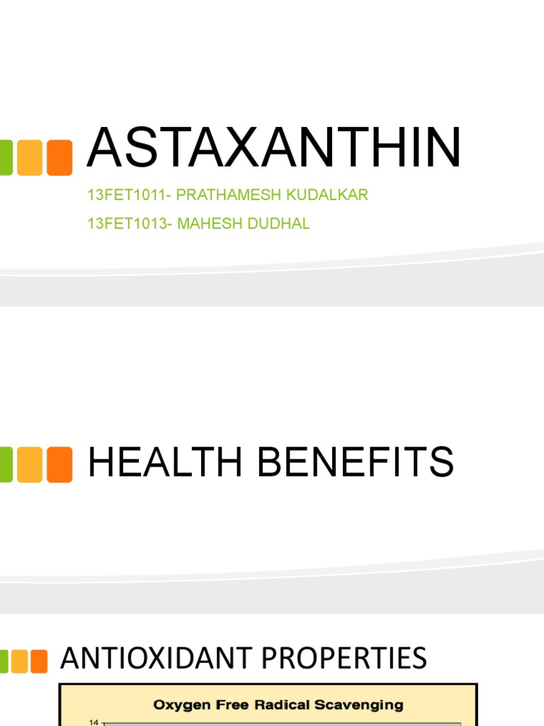 ASTAXANTHIN PDF Oxidative Stress Antioxidant