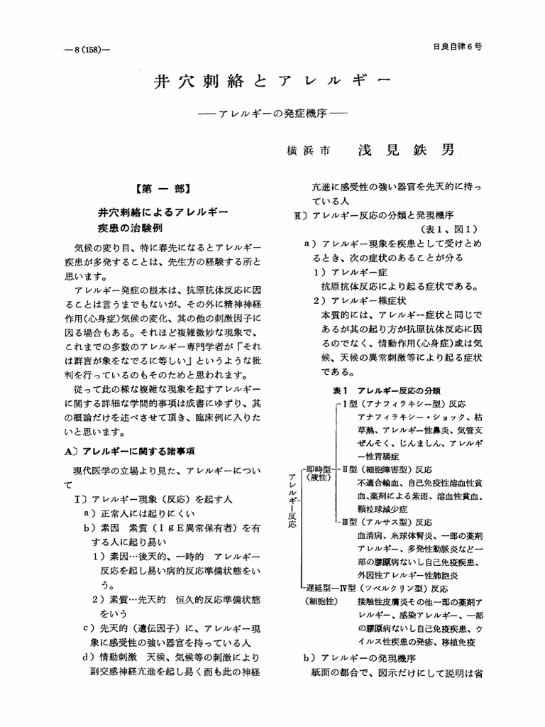 The Seiketsu Shiraku Treatment And Allergy Pathogenesis Of Allergy Mr Tetsuo Asami M D Ph D