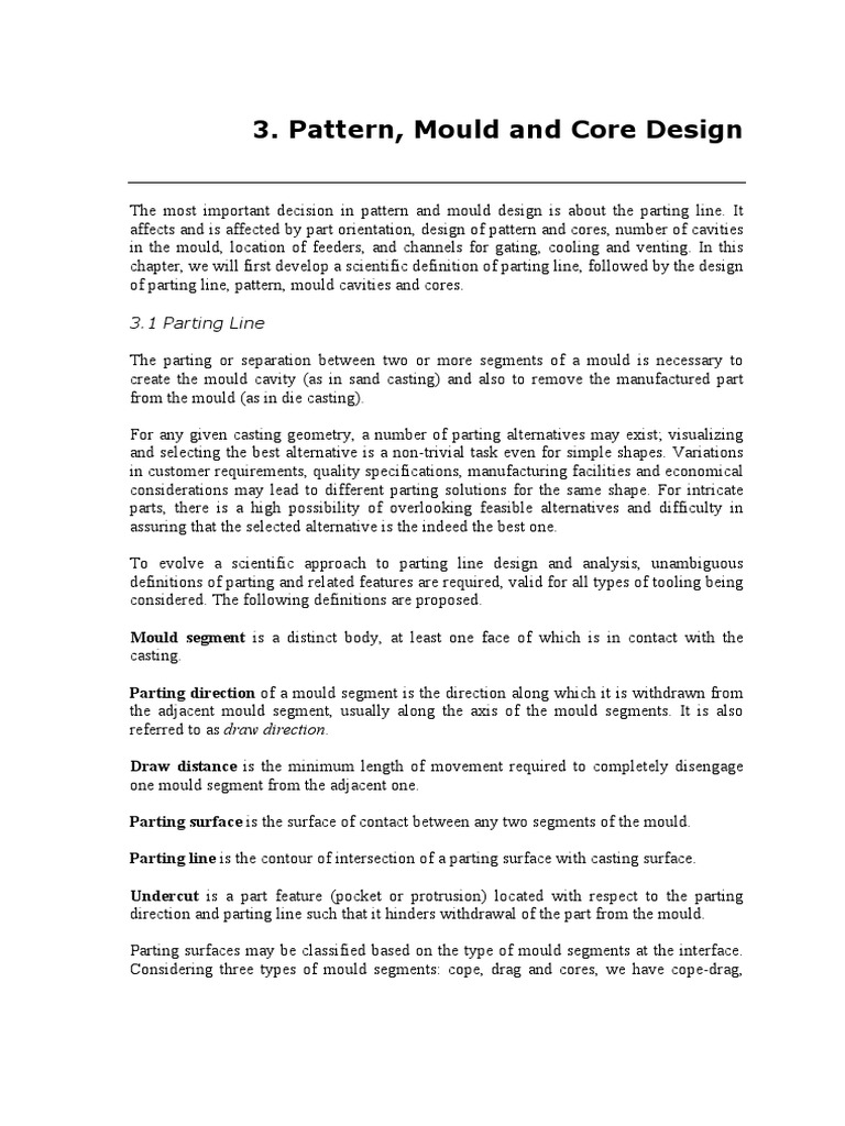 Pattern, Mould and Core Design PDF | PDF