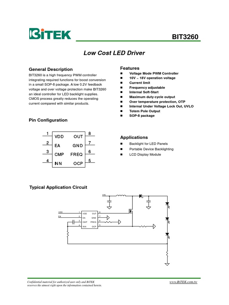 Bit3260 PDF | PDF | Backlight | Electrical Circuits