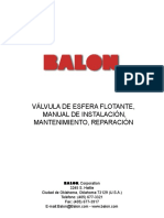 Válvula de Esfera Flotante, Manual de Instalación, Mantenimiento, Reparación