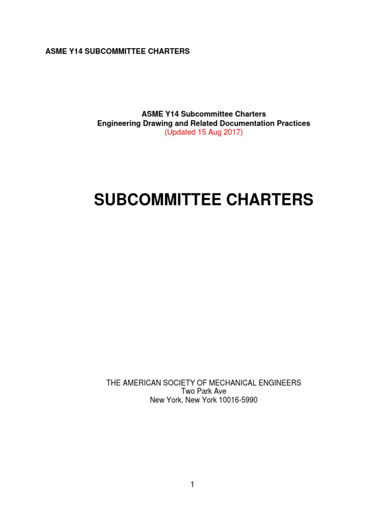 Asme Y14 Charters PDF Standardization Engineering