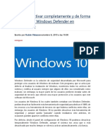 Cómo Desactivar Completamente y de Forma Permanente Windows Defender en Windows 10