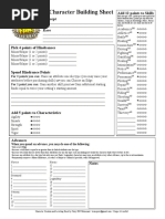 Character Building Sheet SWADE