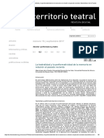 Territorio Teatral - La teatralidad y la performatividad de la memoria en relación al pasado reciente. Maximiliano de la Puente