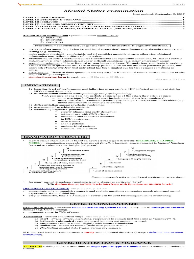 Mental Status Examination Guide | PDF | Hallucination | Mood Disorders
