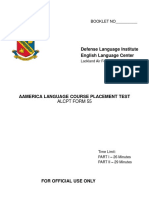 Defense Language Institute English Language Center: Alcpt Form 55