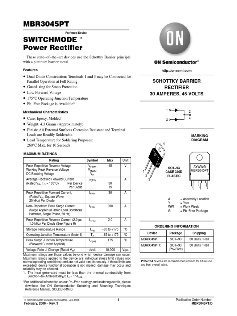 MBR2045CT Datasheet PDF - 20A, Schottky Barrier Rectifier