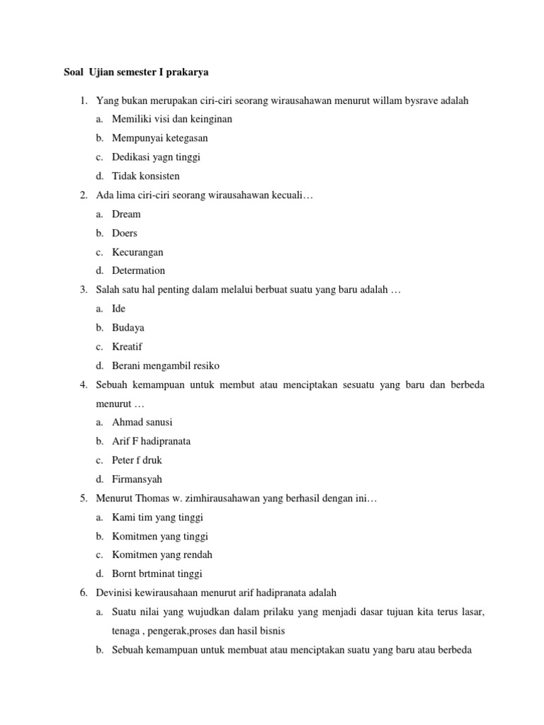Yang Bukan Ciri Seorang Wirausaha Adalah - Ini Cirinya