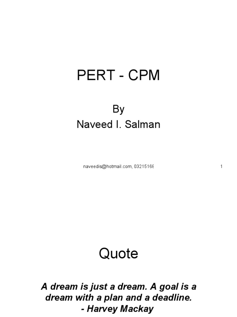 Pert - CPM | PDF | Project Management | Projects