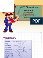 Unit 7: Dimensional Accuracy: Dr. Basil Hamed Technical English