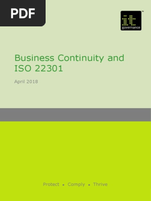 Business Continuity and ISO 22301 Greenpaper