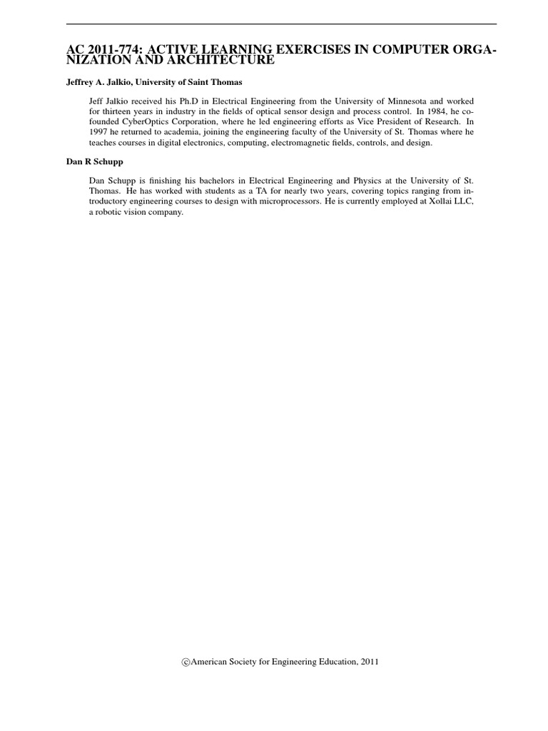Active Learning in Computer Architecture | PDF | Computer Program ...
