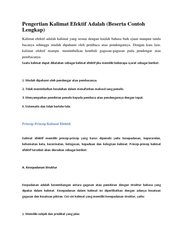 Kalimat Efektif
