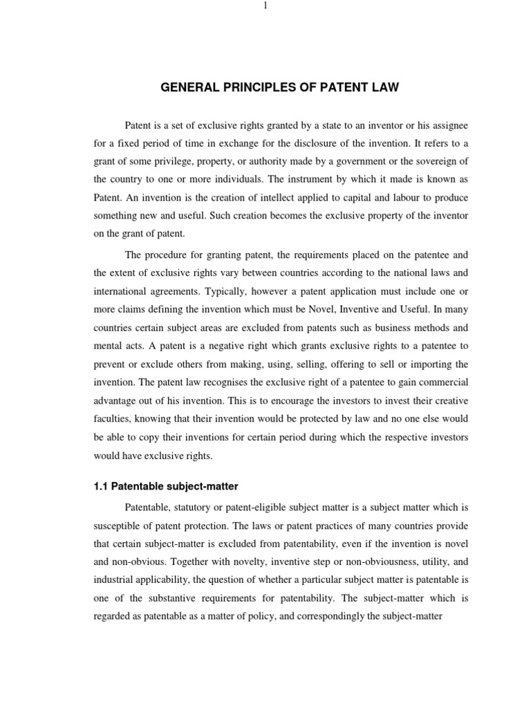 Patent Law PDF Prior Art Novelty (Patent)