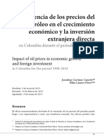 Incidencia de Los Precios Del Petróleo en El Crecimiento Económico y La Inversión Extranjera Directa