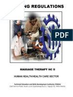 TRAINING REGULATIONS FOR MASSAGE THERAPY NC II