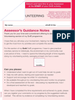 Volunteering: Assessor's Guidance Notes