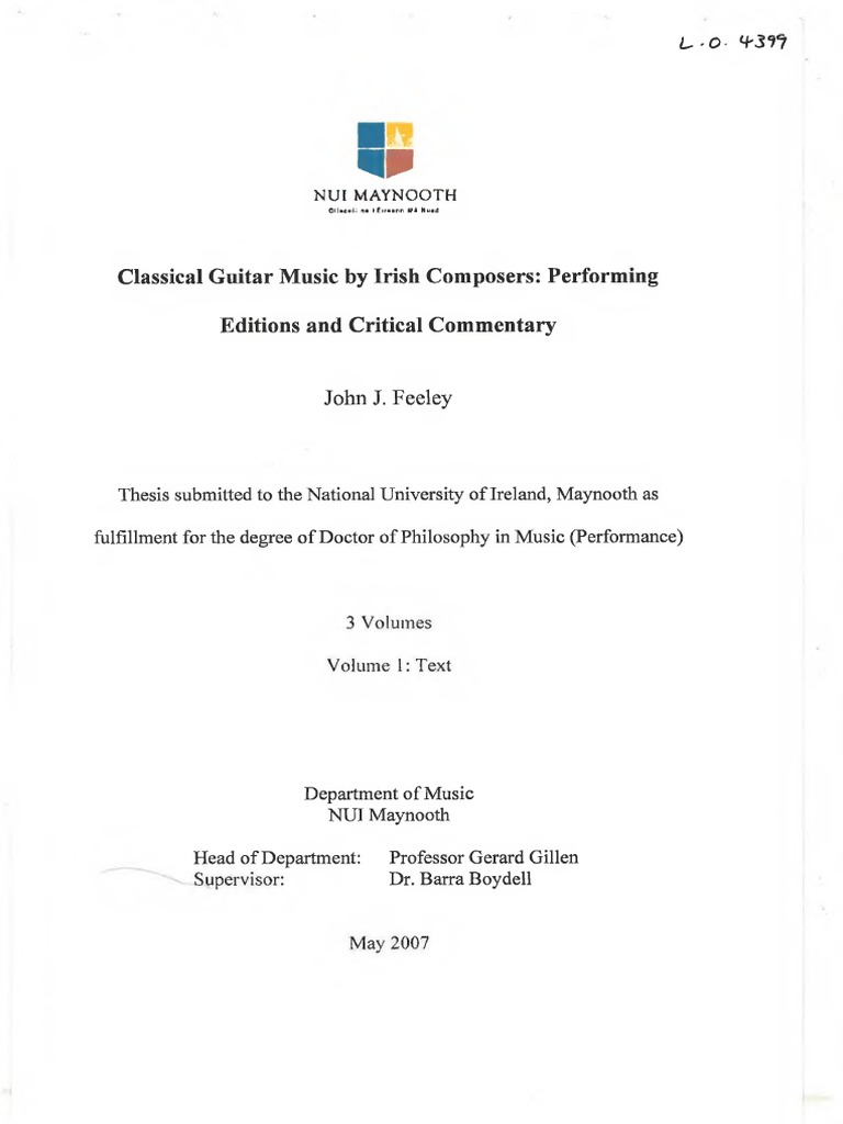 Classical Guitar Music by Irish Composers Performing | PDF | String ...