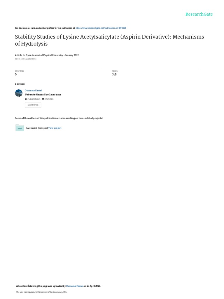 Asl Hydrolysis PDF Chemical Reactions Ph