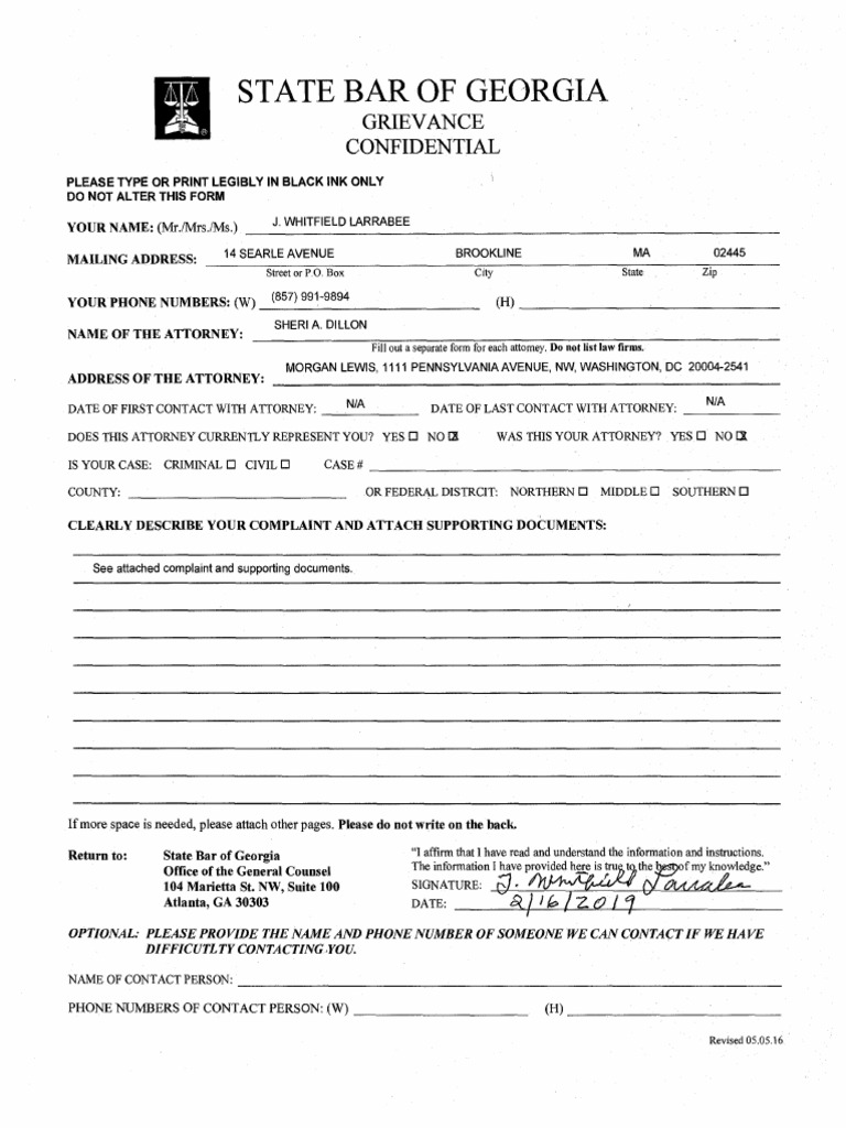 Complaint Against Trump Attorney Sheri Dillon to State Bar