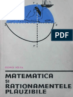 Matematica Si Rationamentele Plauzibile - George Polya PDF
