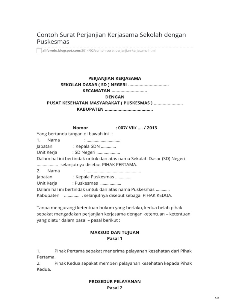 Contoh Surat Mou Sekolah Dengan Masyarakat – Contoh.Lif.co.id