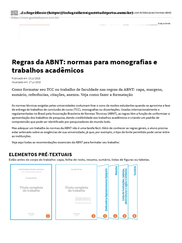 Regras Da ABNT - Normas para Monografias e Trabalhos Acadêmicos ...