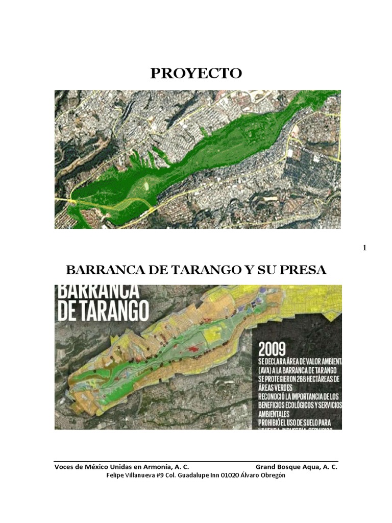 Proyecto Rescate Tarango y Presa | PDF | Ciudad de México | Movimiento ...