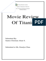 Movie Review of Titanic: Submitted By: Santos Christian Altair S