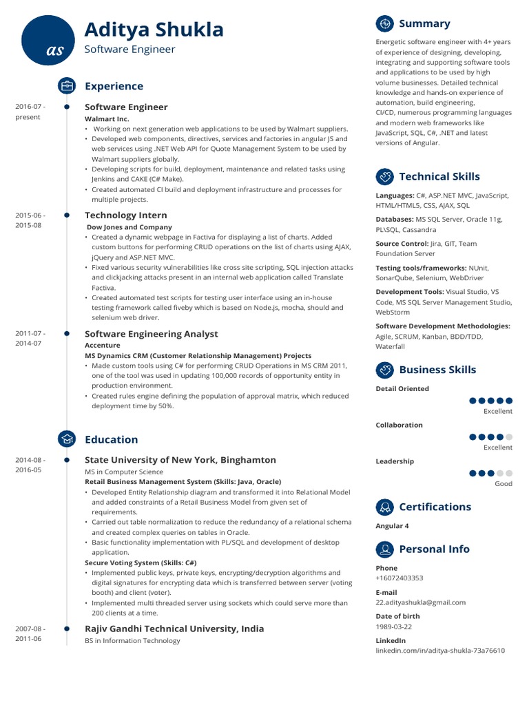 Aditya Shukla: Software Engineer Profile | PDF | Java Script | Web ...