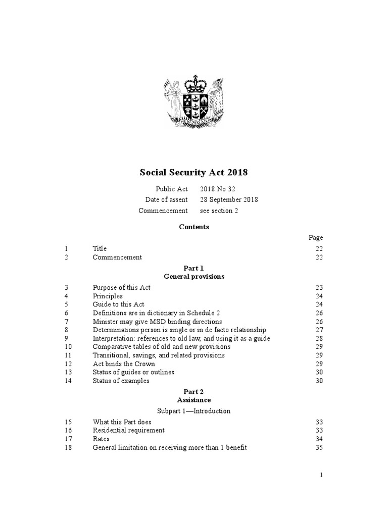 Social Security Act 2018 Overview | PDF | Welfare | Social Security ...