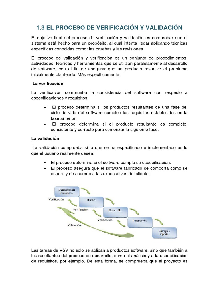Verificación y Validación de Software | PDF | Ciencias de la ...