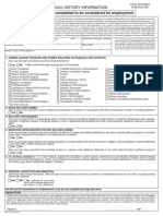This Form Must Be Completed To Be Considered For Employment: Conviction/Criminal History Information