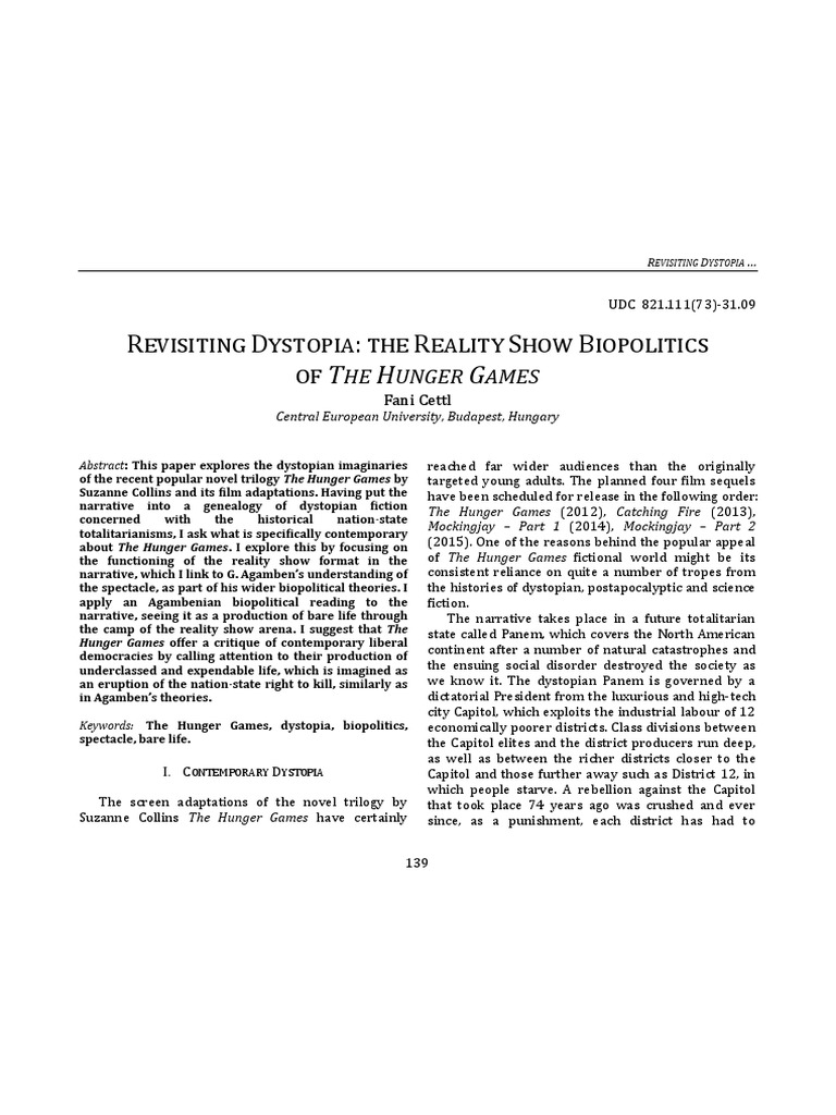 Dystopian Biopolitics in The Hunger Games | PDF | The Hunger Games ...