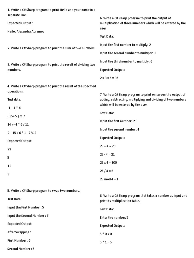 C Basic Exercises | PDF | String (Computer Science) | C (Programming ...