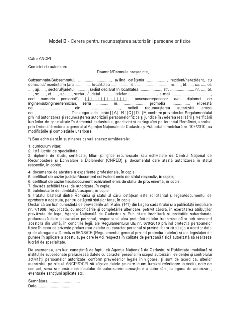 Anexa 2 - Model B | PDF