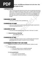 Crime - Tort and Essentials of Crime