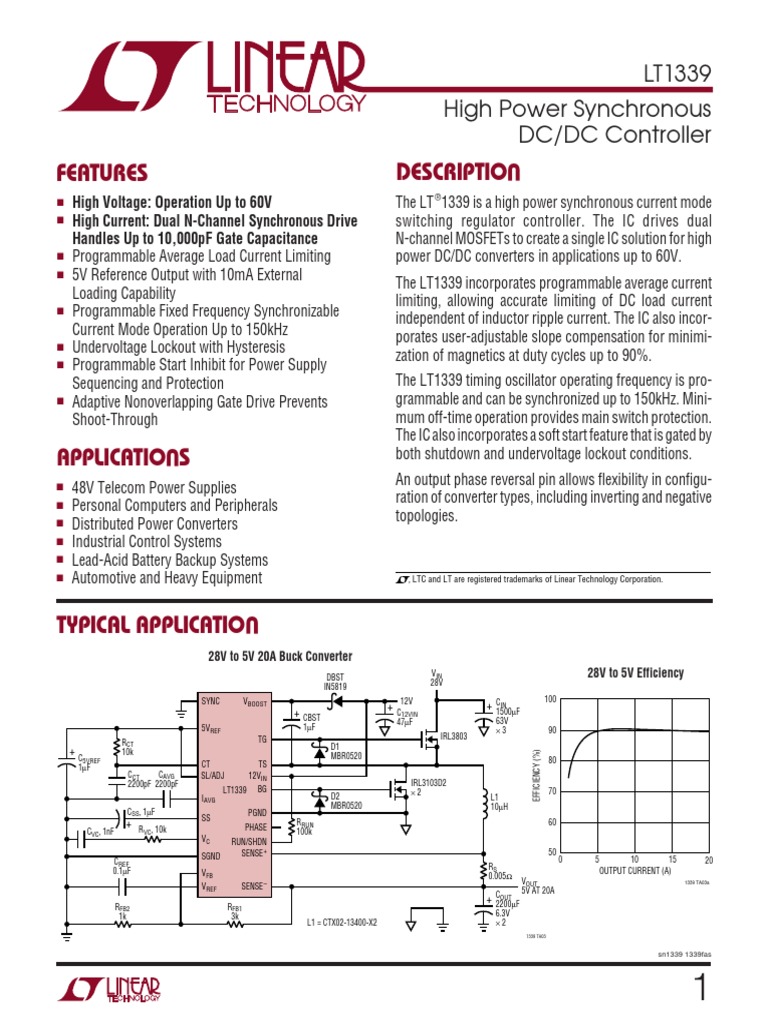 1339fas-1271399 lt1339csw | PDF | Power Supply | Electrical Engineering