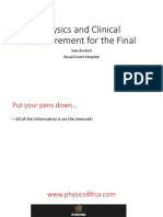 Physics and Clinical Measurement For The Final