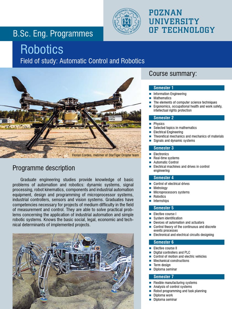 Robotics: B.Sc. Eng. Programmes | PDF | Automation | Control Theory
