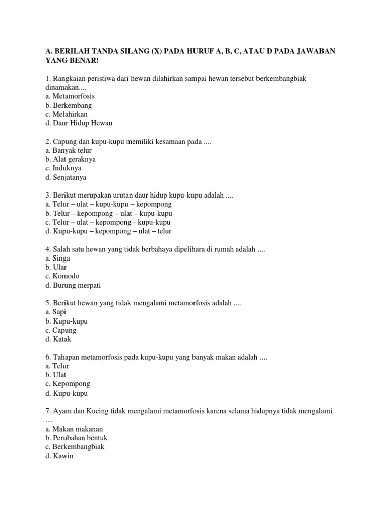 Soal Latihan Kelas 4 Tema 6