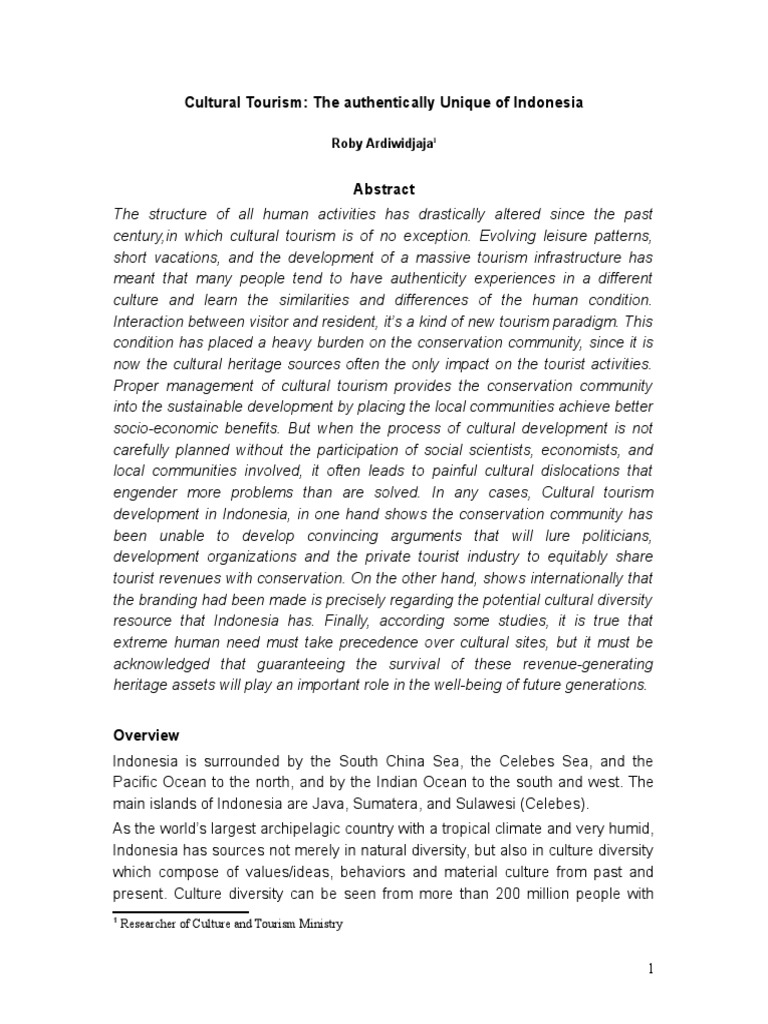 Cultural Tourism in Indonesia's Heritage | PDF | Tourism | Indonesia
