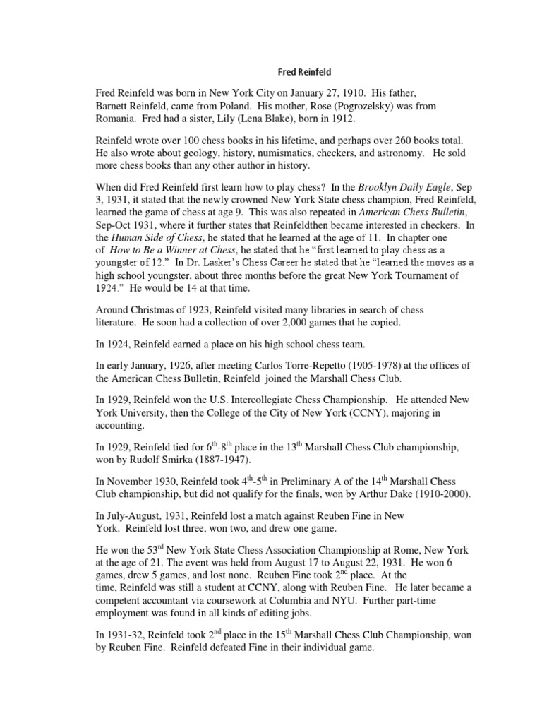 Fred Reinfeld TH TH TH PDF Chess Abstract Strategy Games