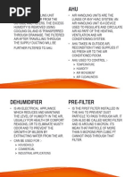 Pahu AHU: Temperature Humidity Air Movement Air Cleanliness