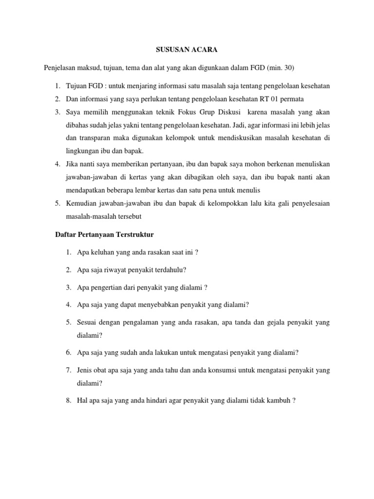 Susunan Acara Bkmt