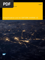 SAP BW4HANA 10 Simplification List