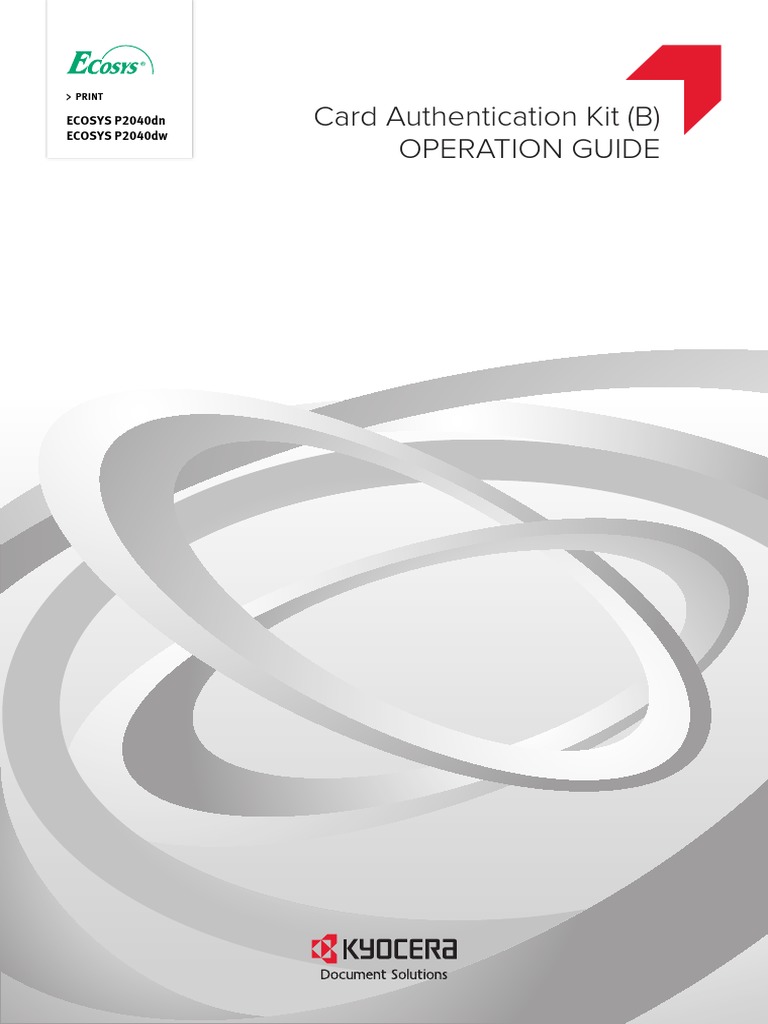 Kyocera P2040dn Card Auth Guide | PDF | Password | Authentication