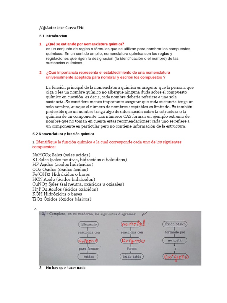 Nomenclatura Ejercicios Sal Quimica Hidroxido
